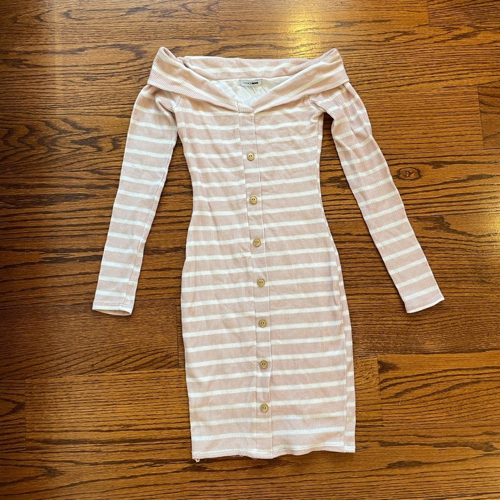 FASHIONNOVA | Off The Shoulder Striped Dress